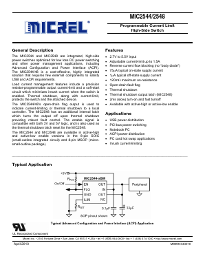 MIC2544 Datasheet PDF Micrel