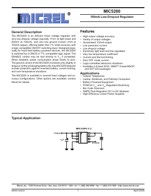 MIC5200-3.3BS Datasheet PDF Micrel