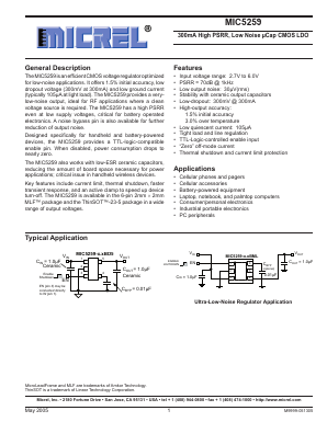 MIC5259-2.85BD5 Datasheet PDF Micrel
