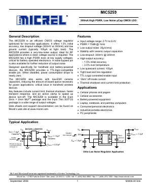 MIC5259-2.1YML Datasheet PDF Micrel