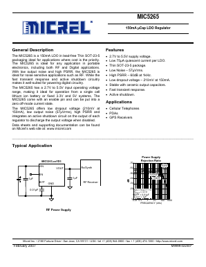 MIC5265 Datasheet PDF Micrel