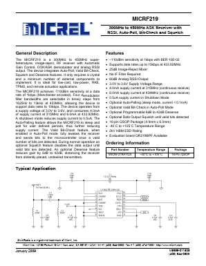 MICRF219 Datasheet PDF Micrel