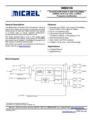 SM802108UMGR Datasheet PDF Micrel