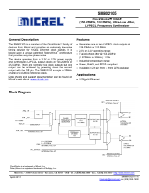 SM802105UMGR Datasheet PDF Micrel