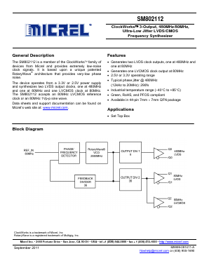 SM802112 Datasheet PDF Micrel