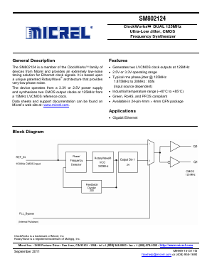 SM802124UMGTR Datasheet PDF Micrel