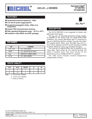 SY100EP32VZCTR Datasheet PDF Micrel