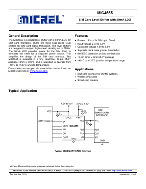 MIC4555YML Datasheet PDF Micrel
