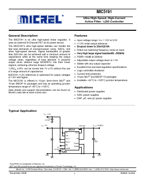 MIC5191 Datasheet PDF Micrel