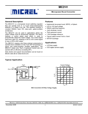 MIC2141BM5 Datasheet PDF Micrel