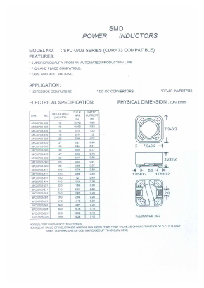SPC-0703-561 Datasheet PDF Micro Electronics