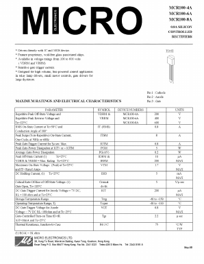 MCR100-6A Datasheet PDF Micro Electronics