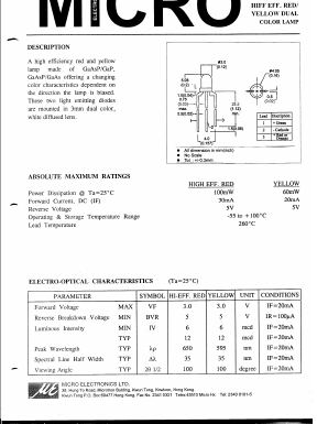 MSYB39W Datasheet PDF Micro Electronics
