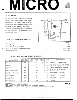 ML303 Datasheet PDF Micro Electronics