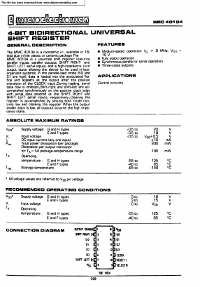 MMC40104 Datasheet PDF Micro Electronics