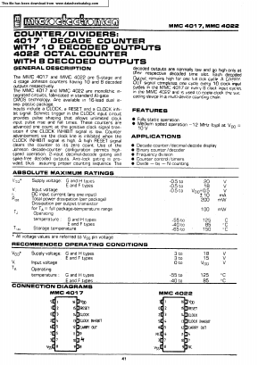 MMC4022 Datasheet PDF Micro Electronics