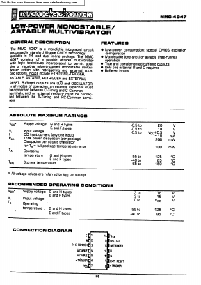 MMC4047H Datasheet PDF Micro Electronics