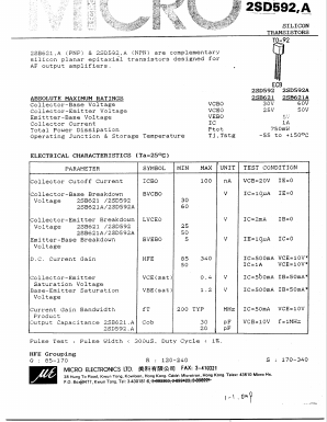 2SD621 Datasheet PDF Micro Electronics