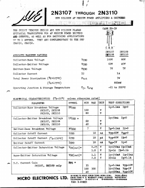 2N3108 Datasheet PDF Micro Electronics
