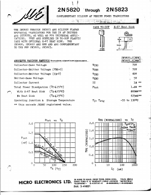 2N5822 Datasheet PDF Micro Electronics