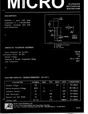MG63DA Datasheet PDF Micro Electronics