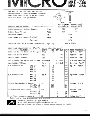 MPS-A66 Datasheet PDF Micro Electronics