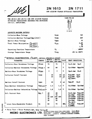2N1711 Datasheet PDF Micro Electronics