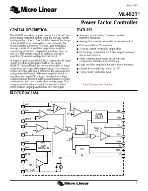 ML4821 Datasheet PDF Micro Linear Corporation