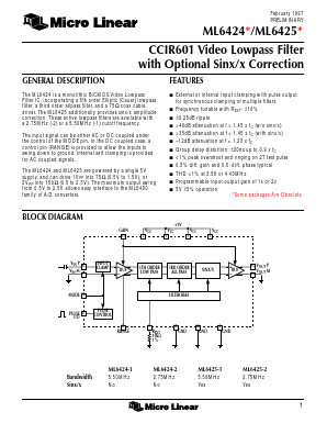 ML6425-1 Datasheet PDF Micro Linear Corporation