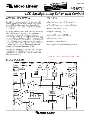 ML4876 Datasheet PDF Micro Linear Corporation