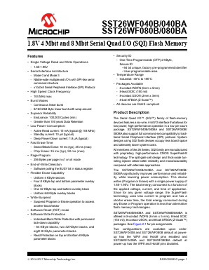 SST26WF080BT-104I/NP Datasheet PDF Microchip Technology