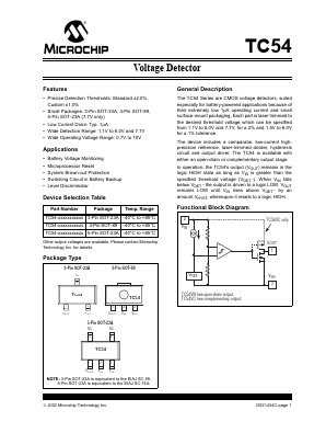 TC54VC1801ECBTR Datasheet PDF Microchip Technology