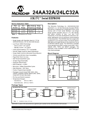 24LC32AP-I/OT Datasheet PDF Microchip Technology