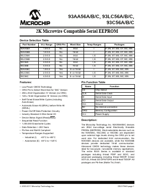 93C56B-IMS Datasheet PDF Microchip Technology