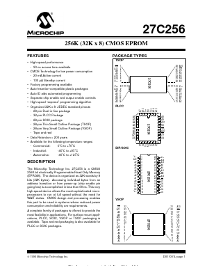 27C256-90I/L Datasheet PDF Microchip Technology