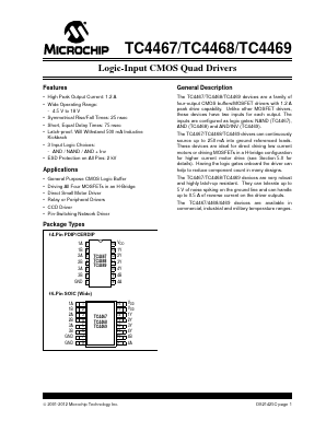 TC4467EJD Datasheet PDF Microchip Technology