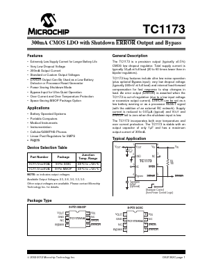 TC1173-5.0VOATR Datasheet PDF Microchip Technology