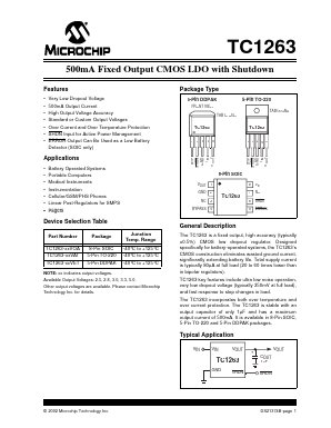 TC1263-33VATTR Datasheet PDF Microchip Technology