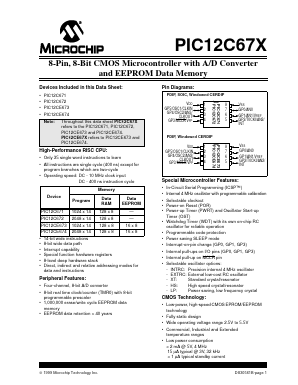 PIC12C671T Datasheet PDF Microchip Technology