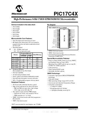 PIC17CR43 Datasheet PDF Microchip Technology