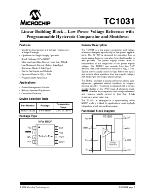 TC1031 Datasheet PDF Microchip Technology