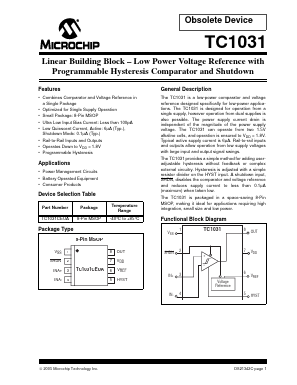 TC1031 Datasheet PDF Microchip Technology