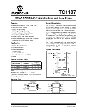 TC1107-5.0VOATR Datasheet PDF Microchip Technology