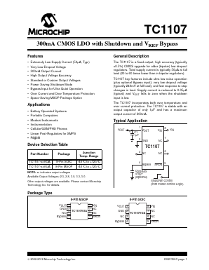 TC1107-3.0VOA Datasheet PDF Microchip Technology