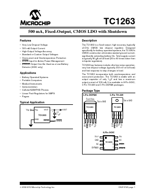 TC1263-2.8VOATR Datasheet PDF Microchip Technology