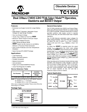 TC1306 Datasheet PDF Microchip Technology