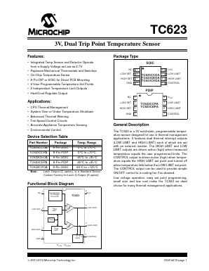 TC623 Datasheet PDF Microchip Technology