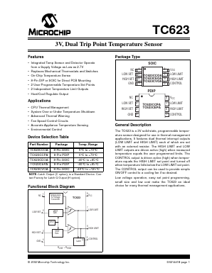 TC623 Datasheet PDF Microchip Technology