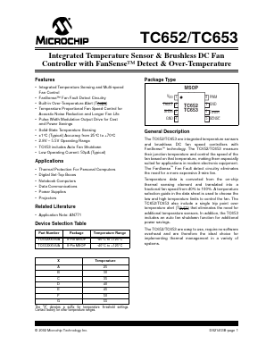TC652AAVUA Datasheet PDF Microchip Technology
