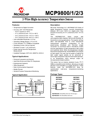 MCP9801A7 Datasheet PDF Microchip Technology